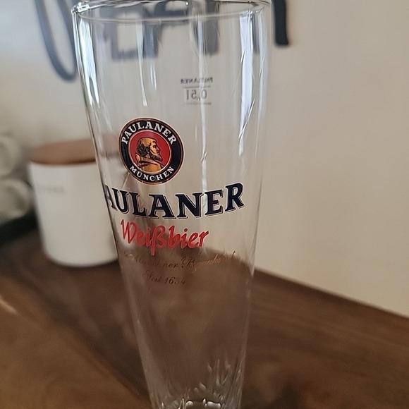 Paulaner Weissbier Wheat Beer Glass German Brewery Pub Barware Collectible - Picture 3 of 11